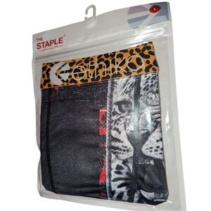 Ethika TIGER Print Boxer Briefs L (33-35) Longer Length No Rise NIB